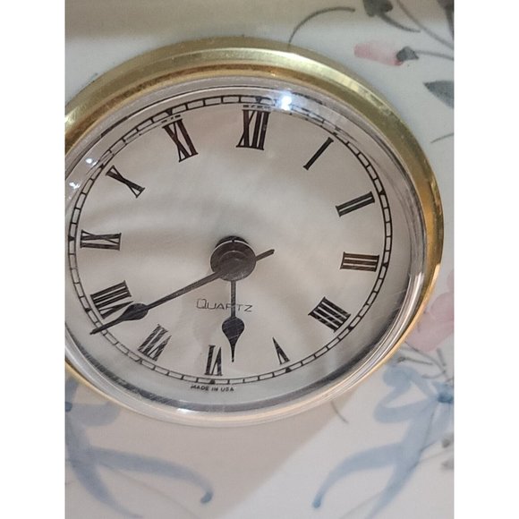 Quartz Mantle Clock Fine Bone China made in usa hand painted - Picture 4 of 12